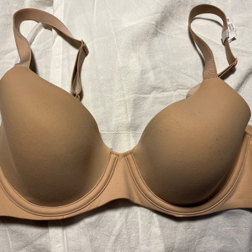 Aerie Real Me Lightly Lined Bra Nude 34B | t-shirt bra